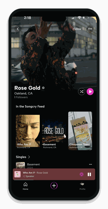 An artist profile on Songcry