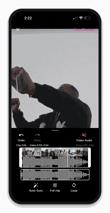 The Songcry in-app editor with audio and video sync