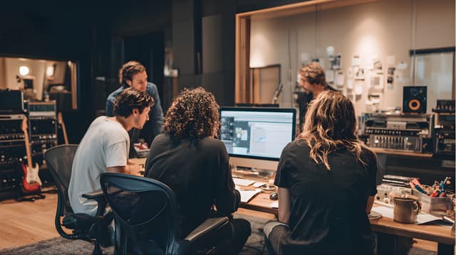 Group of artists collaborating